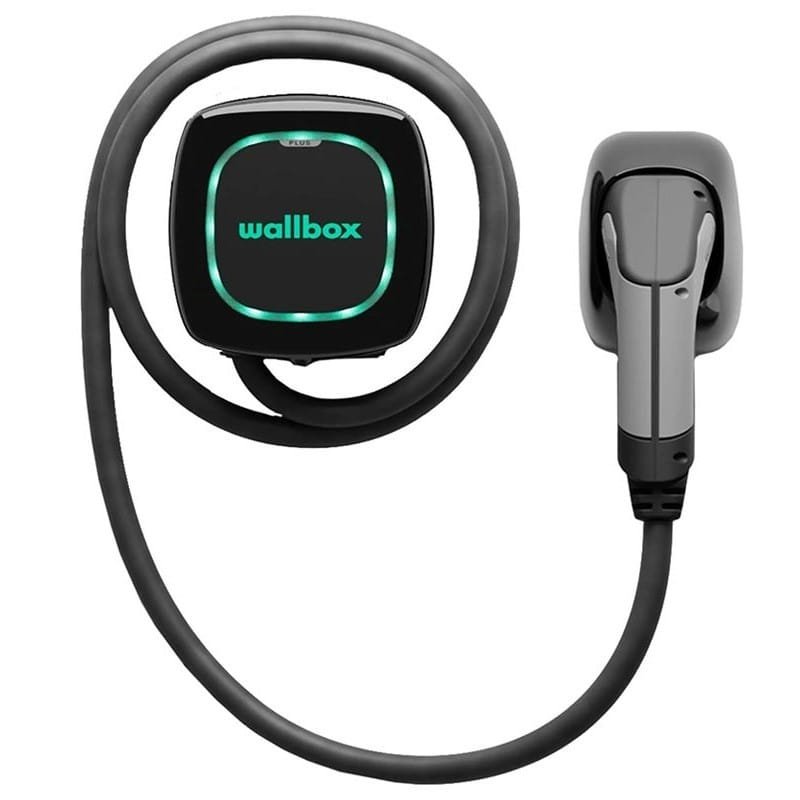 Cargador Wallbox negro solar - Instalación en exteriores e interiores.